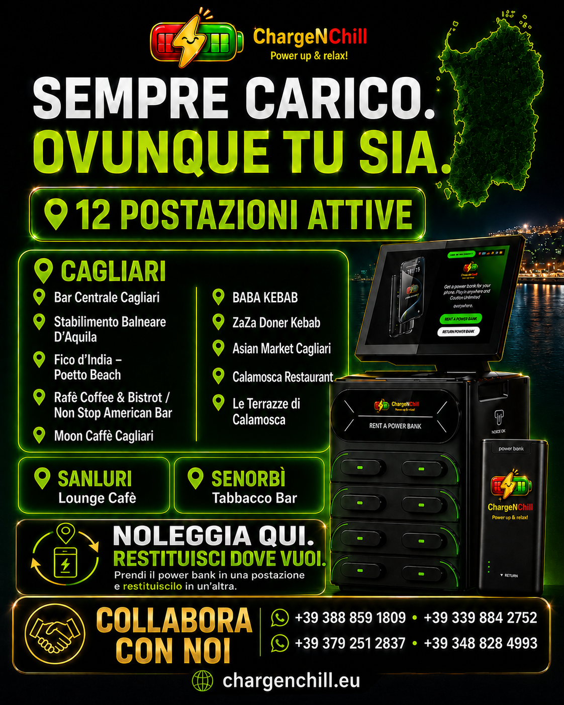🔋 ChargeNChill: Cagliari’s New Power Bank Rental Startup Is Growing Fast